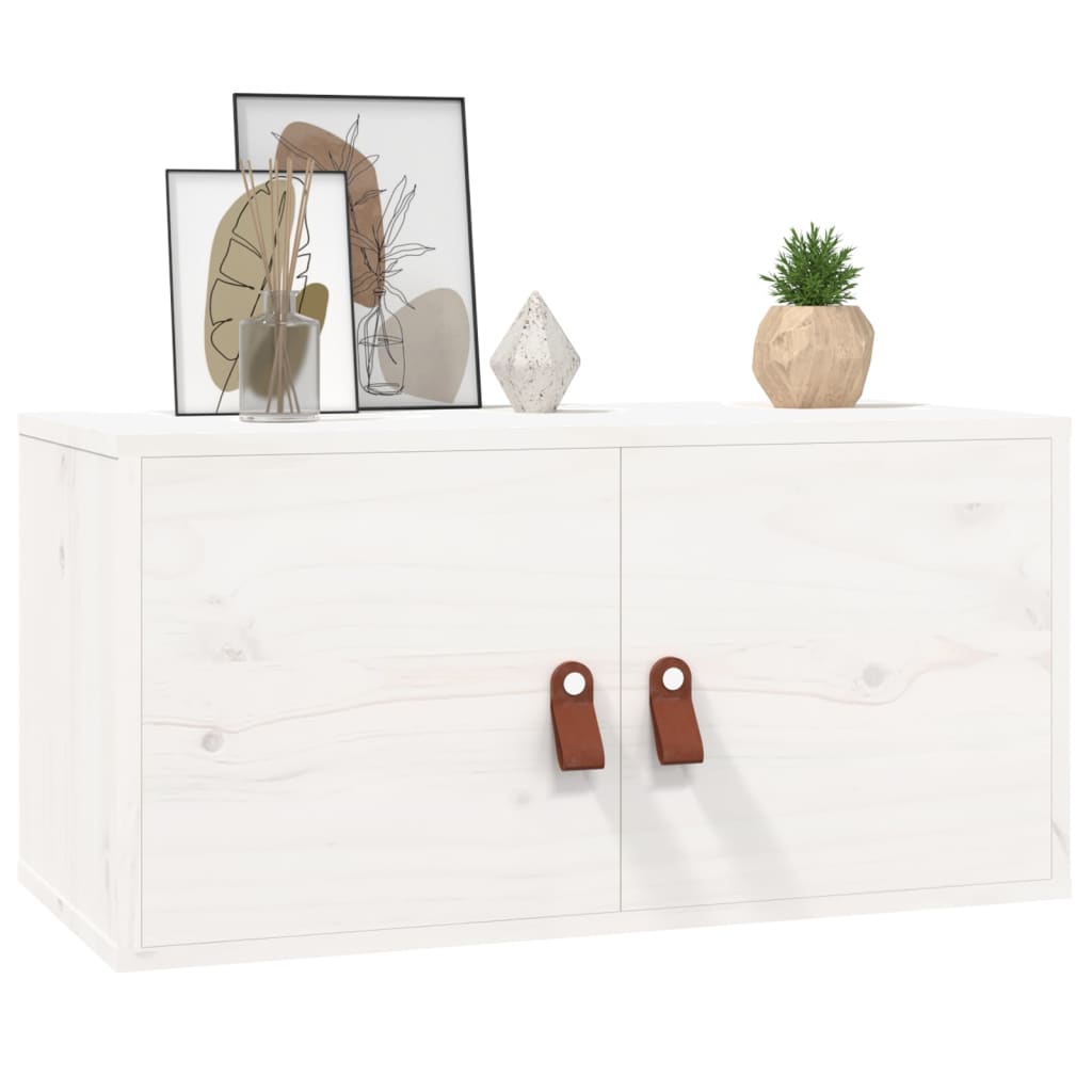 vidaXL Wandschränke 2 Stk. Weiß 60x30x30 cm Massivholz Kiefer