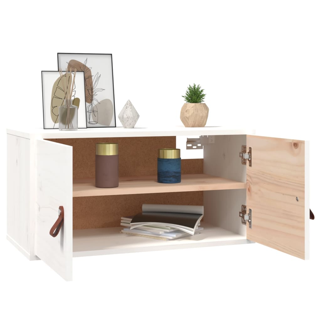 vidaXL Wandschränke 2 Stk. Weiß 60x30x30 cm Massivholz Kiefer