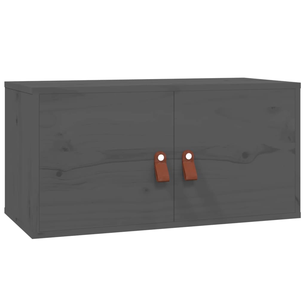 vidaXL Wandschränke 2 Stk. Grau 60x30x30 cm Massivholz Kiefer