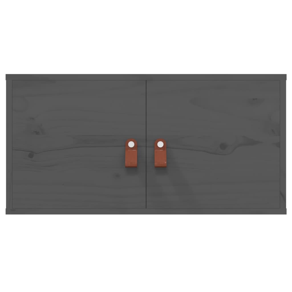 vidaXL Wandschränke 2 Stk. Grau 60x30x30 cm Massivholz Kiefer
