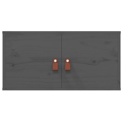 vidaXL Wandschränke 2 Stk. Grau 60x30x30 cm Massivholz Kiefer