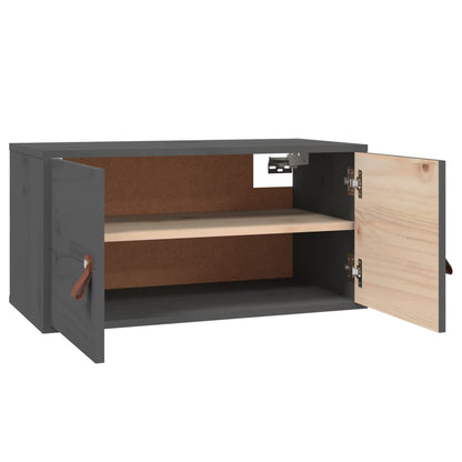 vidaXL Wandschränke 2 Stk. Grau 60x30x30 cm Massivholz Kiefer