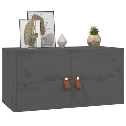 vidaXL Wandschränke 2 Stk. Grau 60x30x30 cm Massivholz Kiefer