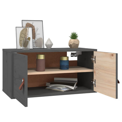 vidaXL Wandschränke 2 Stk. Grau 60x30x30 cm Massivholz Kiefer
