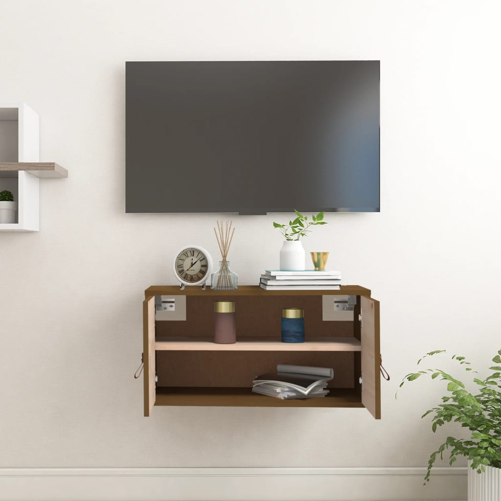 vidaXL Wandschrank Honigbraun 60x30x30 cm Massivholz Kiefer
