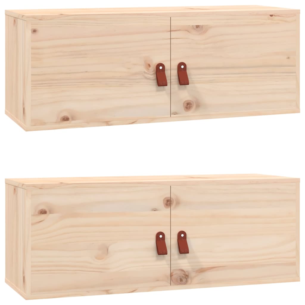 vidaXL Wandschränke 2 Stk. 80x30x30 cm Massivholz Kiefer