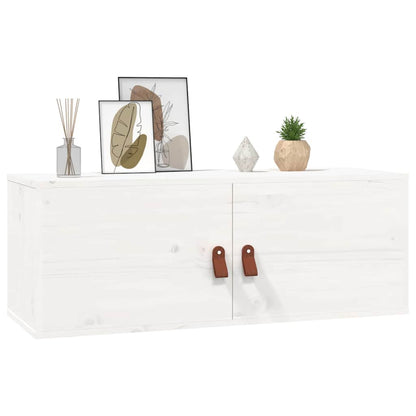 vidaXL Wandschrank Weiß 80x30x30 cm Massivholz Kiefer