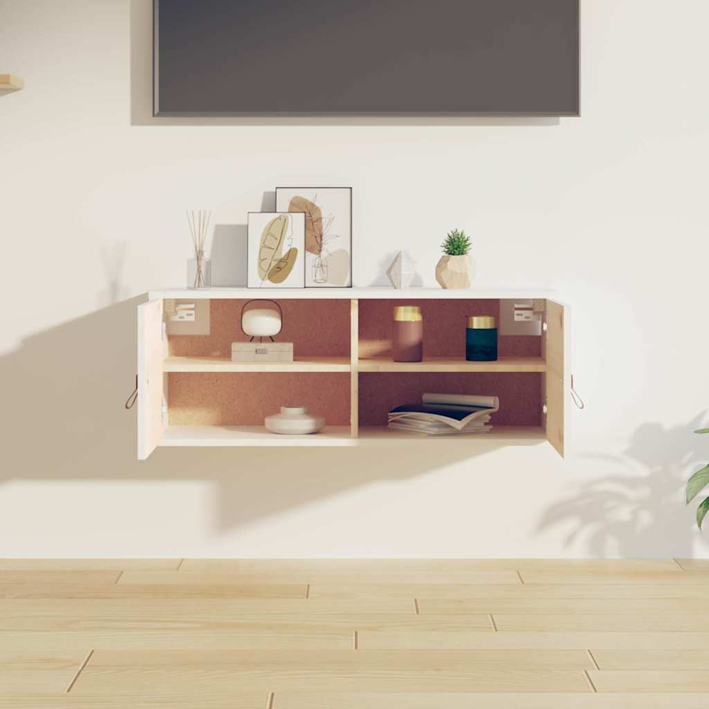 vidaXL Wandschrank Weiß 80x30x30 cm Massivholz Kiefer