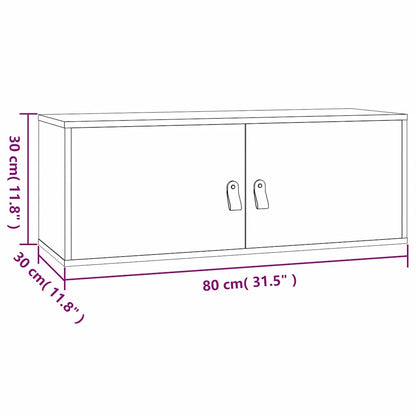 vidaXL Wandschrank Weiß 80x30x30 cm Massivholz Kiefer