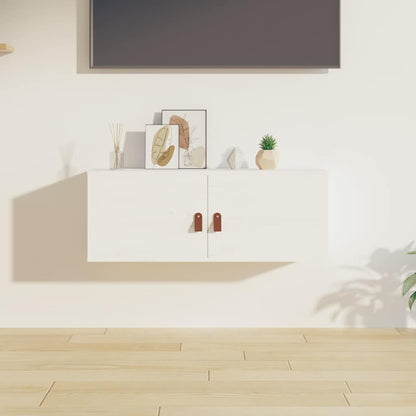 vidaXL Wandschrank Weiß 80x30x30 cm Massivholz Kiefer
