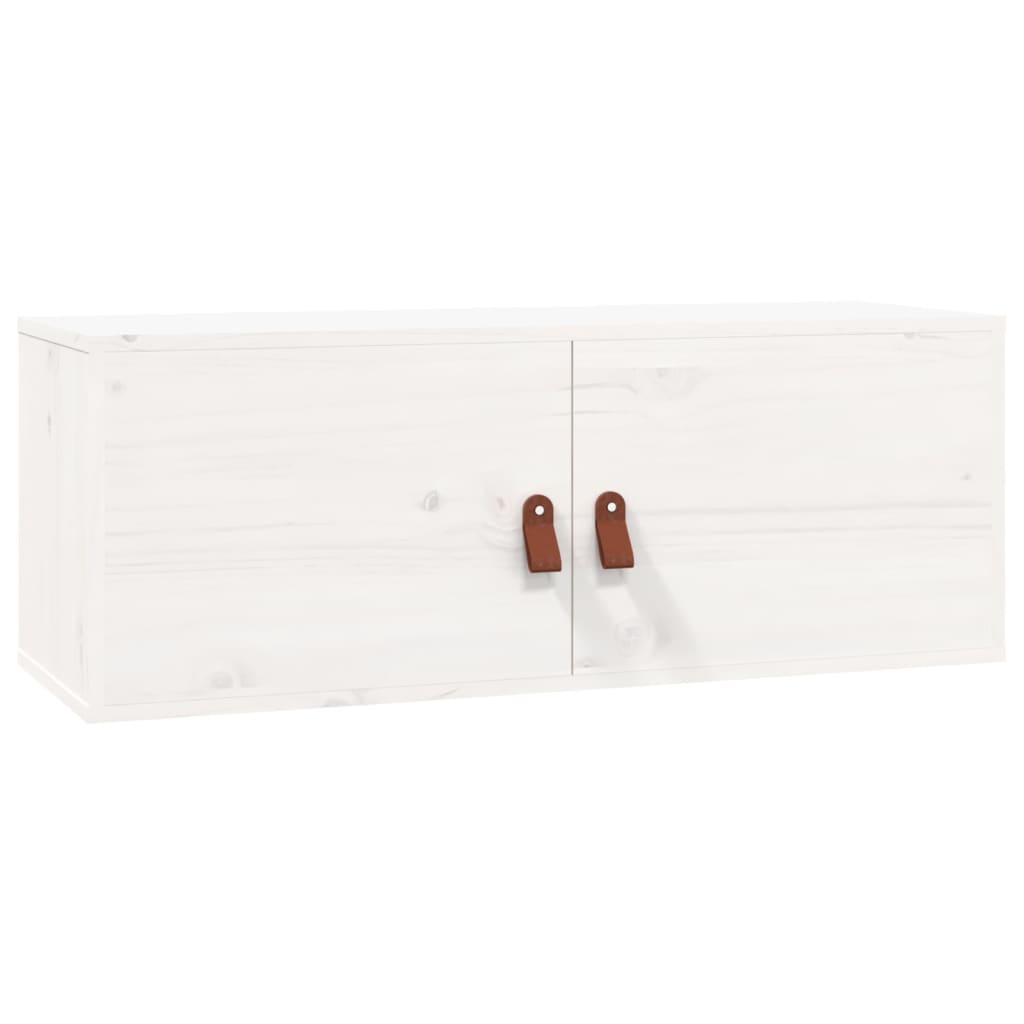 vidaXL Wandschränke 2 Stk. Weiß 80x30x30 cm Massivholz Kiefer