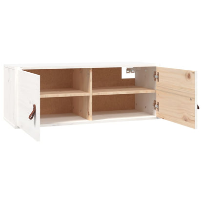 vidaXL Wandschränke 2 Stk. Weiß 80x30x30 cm Massivholz Kiefer