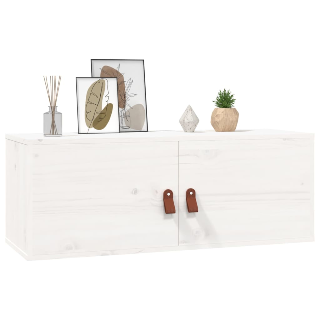vidaXL Wandschränke 2 Stk. Weiß 80x30x30 cm Massivholz Kiefer