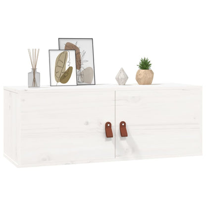 vidaXL Wandschränke 2 Stk. Weiß 80x30x30 cm Massivholz Kiefer