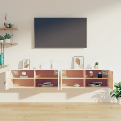 vidaXL Wandschränke 2 Stk. Weiß 80x30x30 cm Massivholz Kiefer