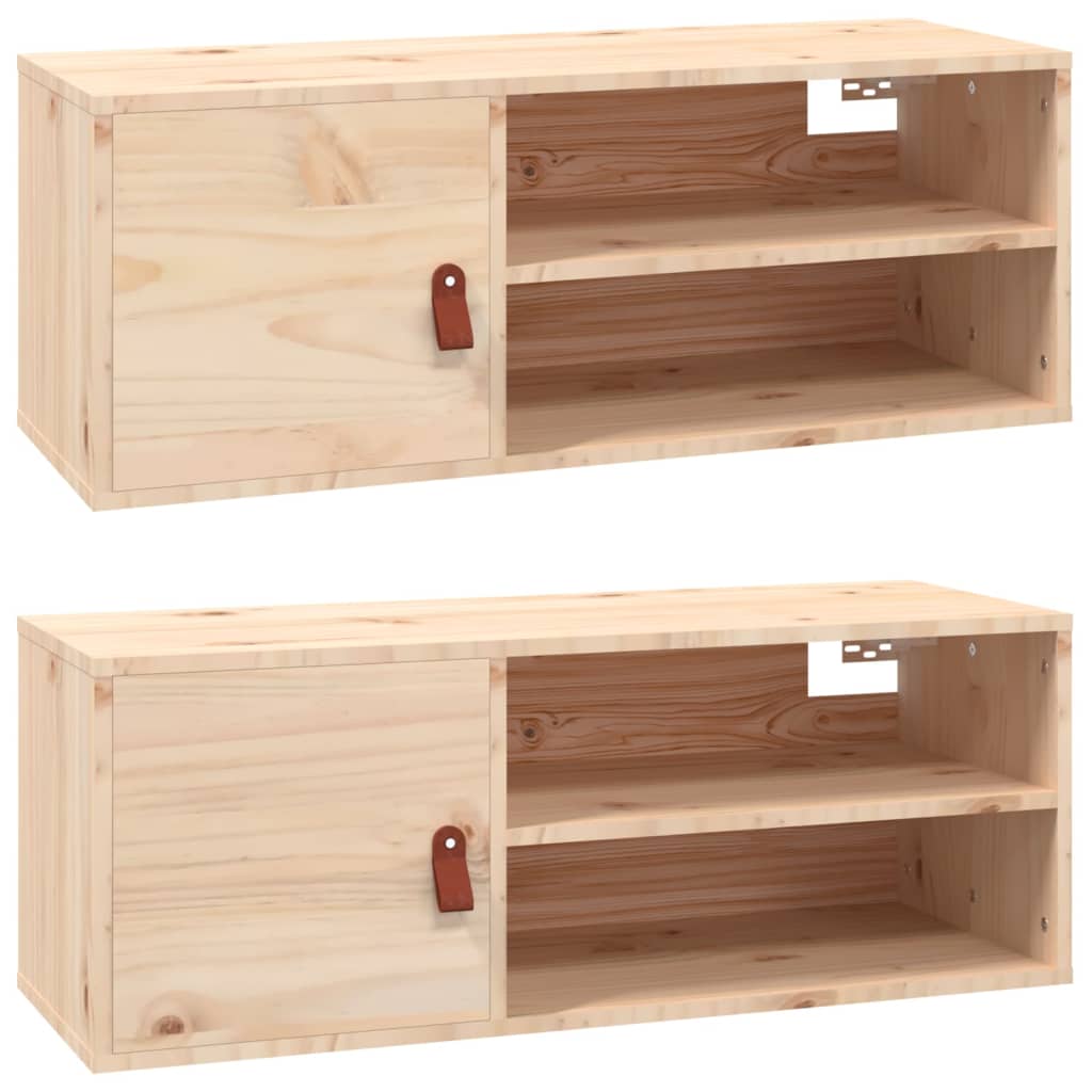 vidaXL Wandschränke 2 Stk. 80x30x30 cm Massivholz Kiefer