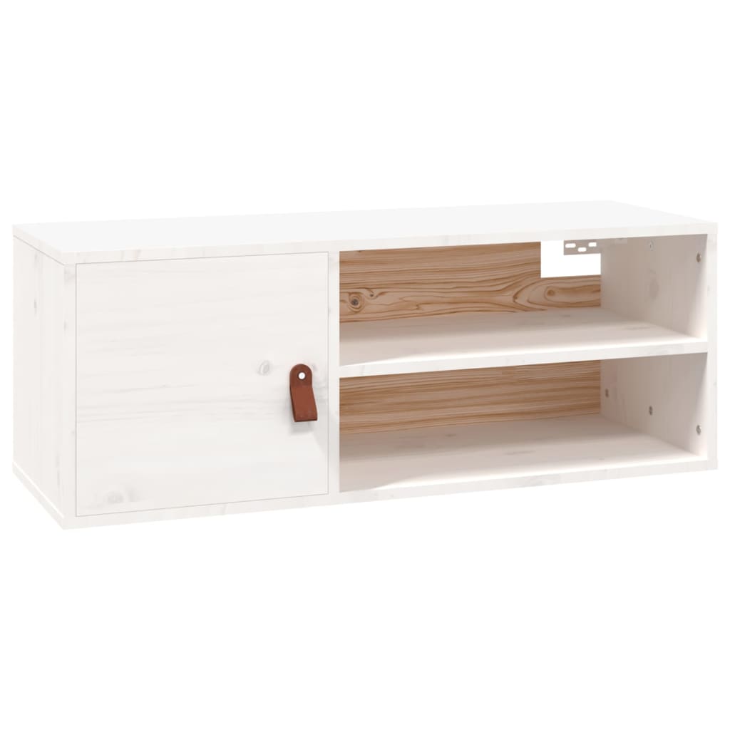 vidaXL Wandschrank Weiß 80x30x30 cm Massivholz Kiefer