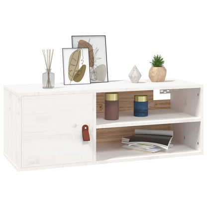 vidaXL Wandschrank Weiß 80x30x30 cm Massivholz Kiefer