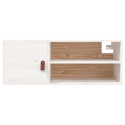 vidaXL Wandschrank Weiß 80x30x30 cm Massivholz Kiefer