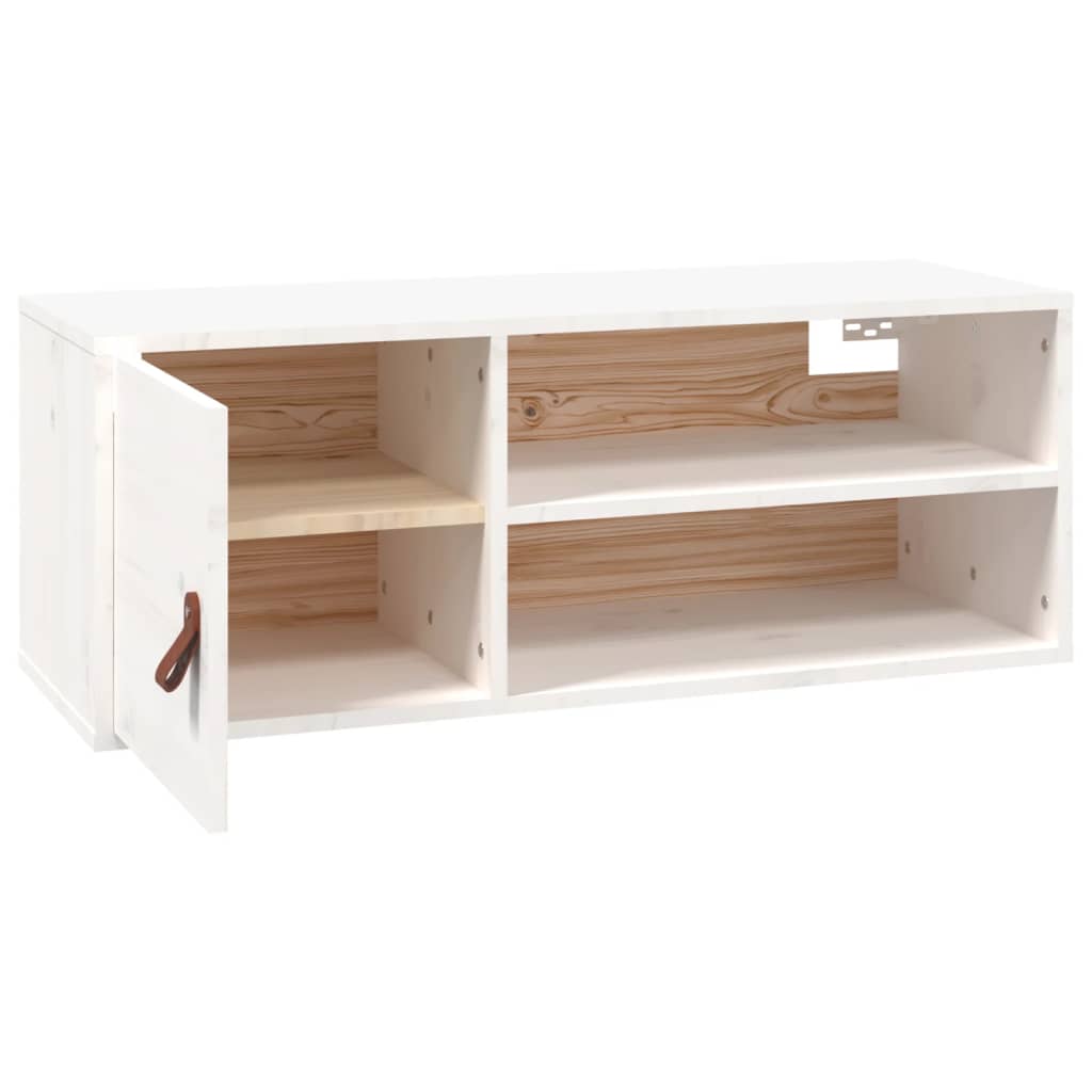 vidaXL Wandschrank Weiß 80x30x30 cm Massivholz Kiefer