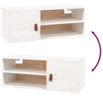 vidaXL Wandschrank Weiß 80x30x30 cm Massivholz Kiefer