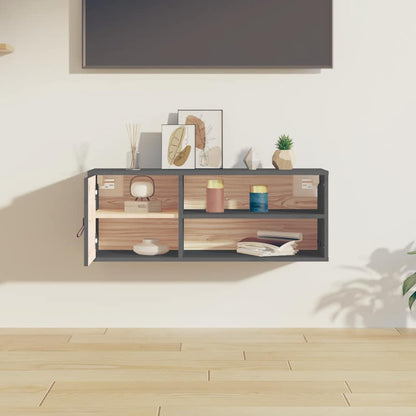 vidaXL Wandschrank Grau 80x30x30 cm Massivholz Kiefer