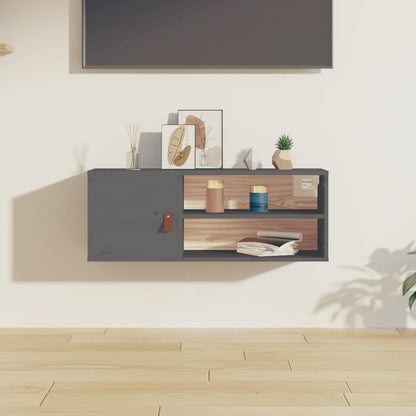 vidaXL Wandschrank Grau 80x30x30 cm Massivholz Kiefer