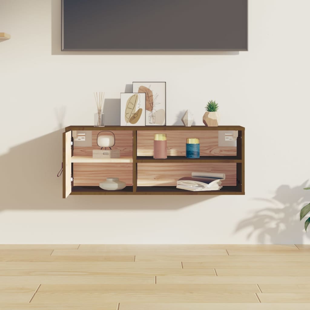 vidaXL Wandschrank Honigbraun 80x30x30 cm Massivholz Kiefer