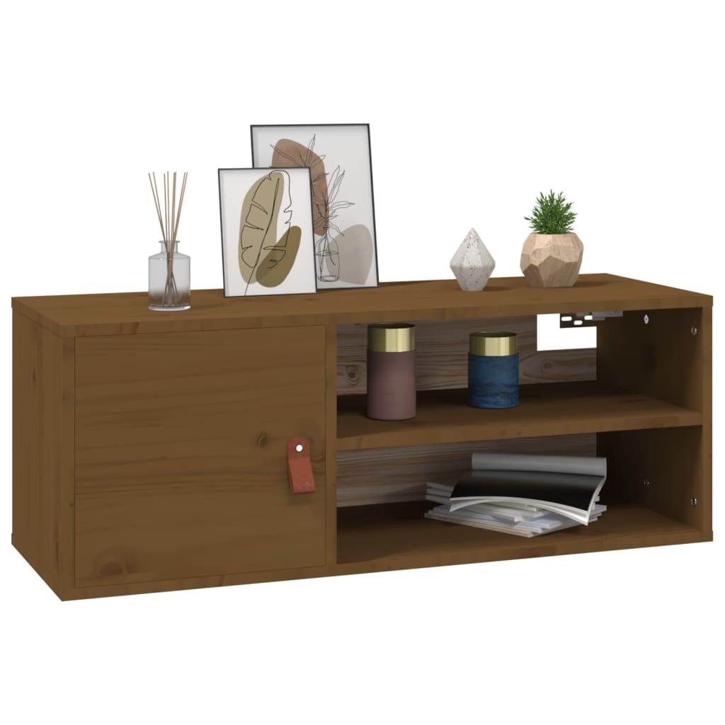 vidaXL Wandschränke 2 Stk. Honigbraun 80x30x30 cm Massivholz Kiefer
