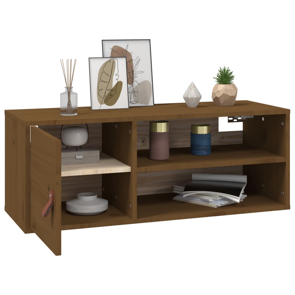 vidaXL Wandschränke 2 Stk. Honigbraun 80x30x30 cm Massivholz Kiefer