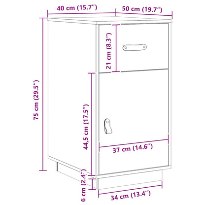 vidaXL Schreibtisch-Schrank 40x50x75 cm Massivholz Kiefer