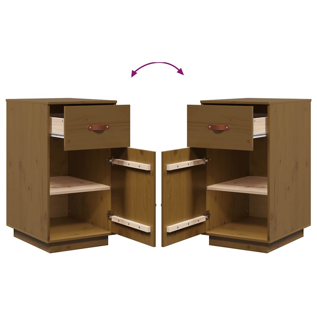 vidaXL Schreibtisch-Schrank Honigbraun 40x50x75 cm Massivholz Kiefer