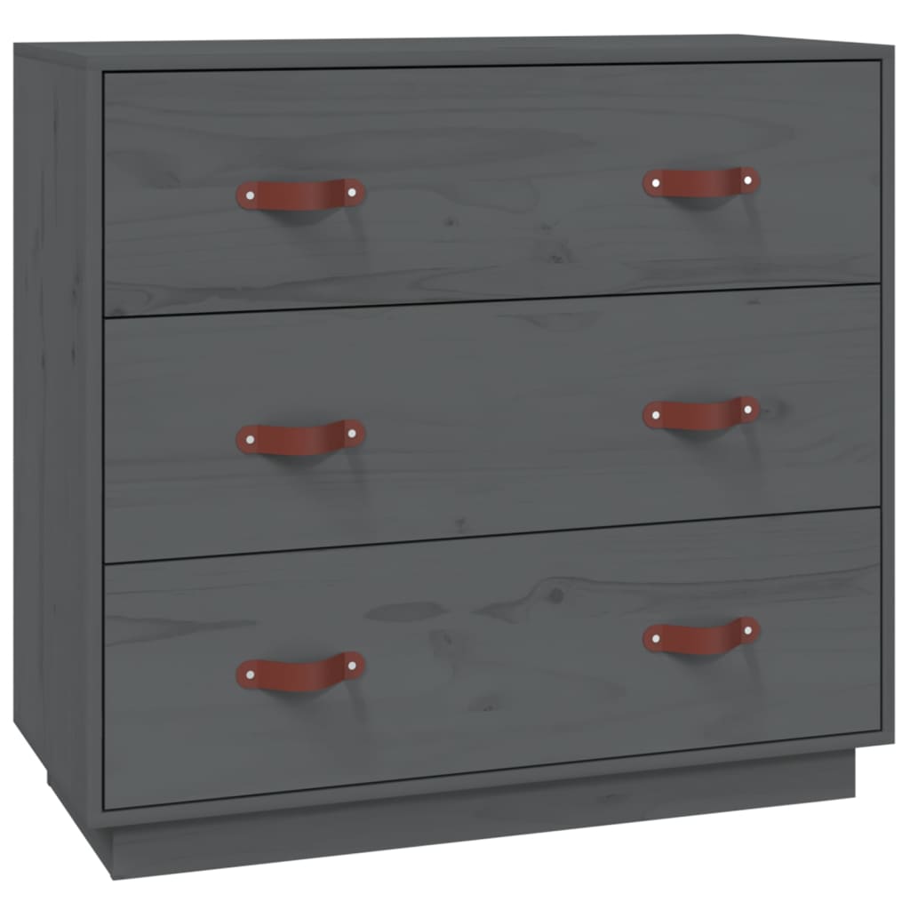 vidaXL Commode grise 80x40x75 cm en pin massif