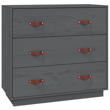 vidaXL Commode grise 80x40x75 cm en pin massif