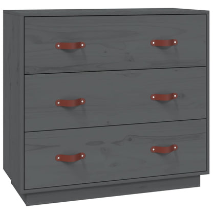 vidaXL Commode grise 80x40x75 cm en pin massif