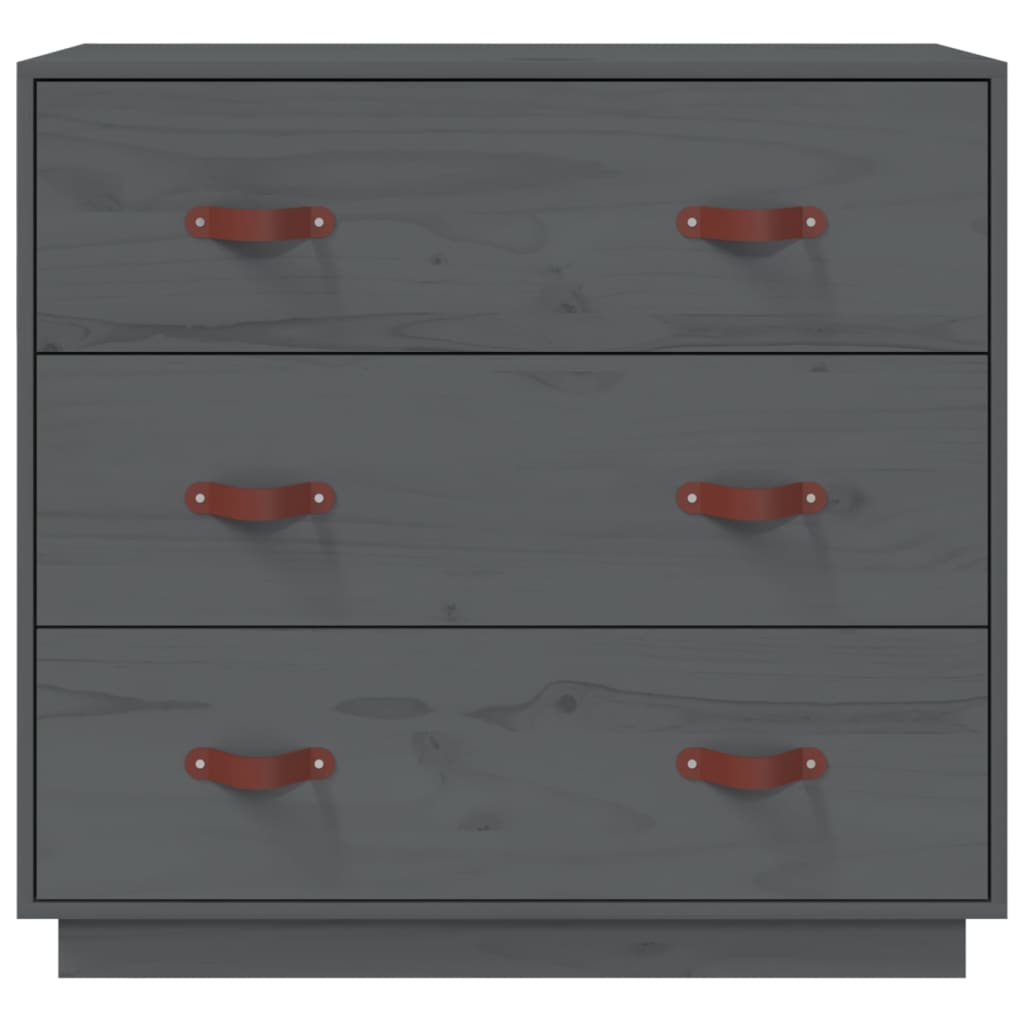 vidaXL Commode grise 80x40x75 cm en pin massif