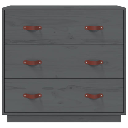 vidaXL Commode grise 80x40x75 cm en pin massif