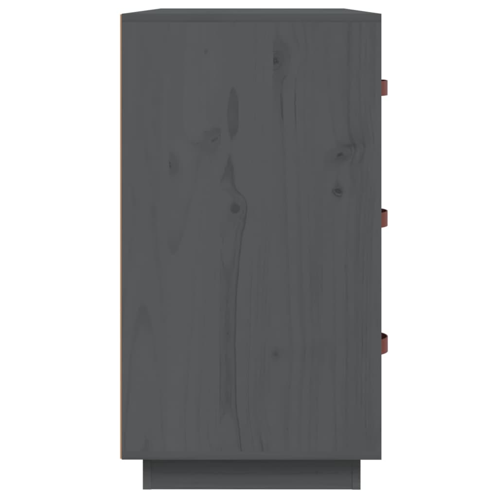 vidaXL Commode grise 80x40x75 cm en pin massif