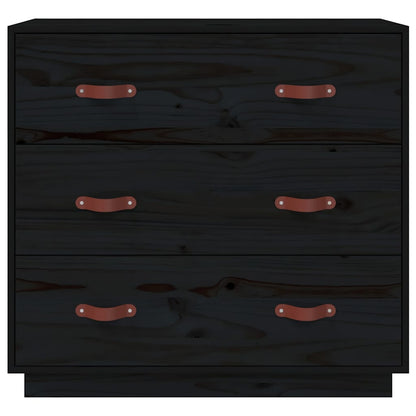 vidaXL Buffet noir 80x40x75 cm Bois de pin massif