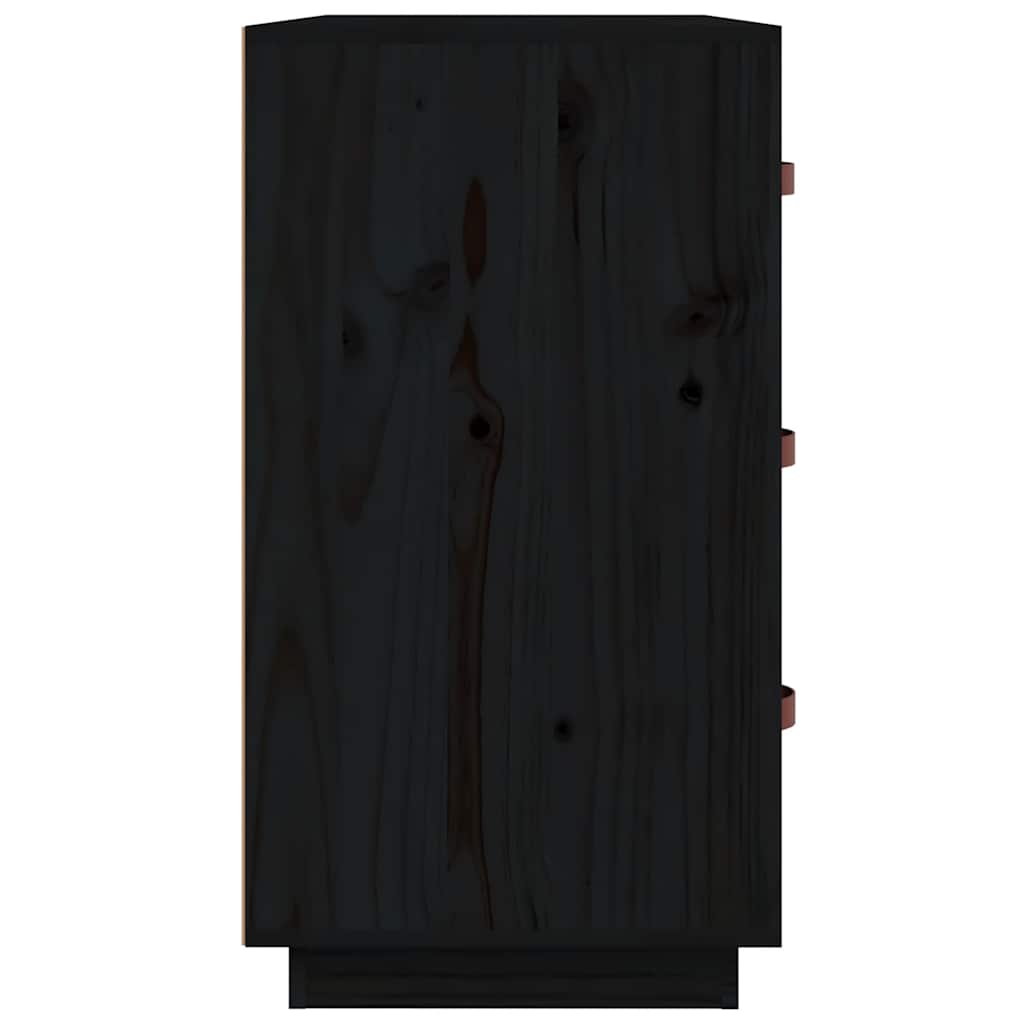 vidaXL Buffet noir 80x40x75 cm Bois de pin massif
