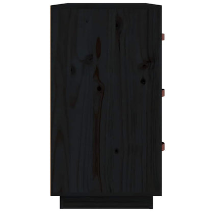 vidaXL Buffet noir 80x40x75 cm Bois de pin massif