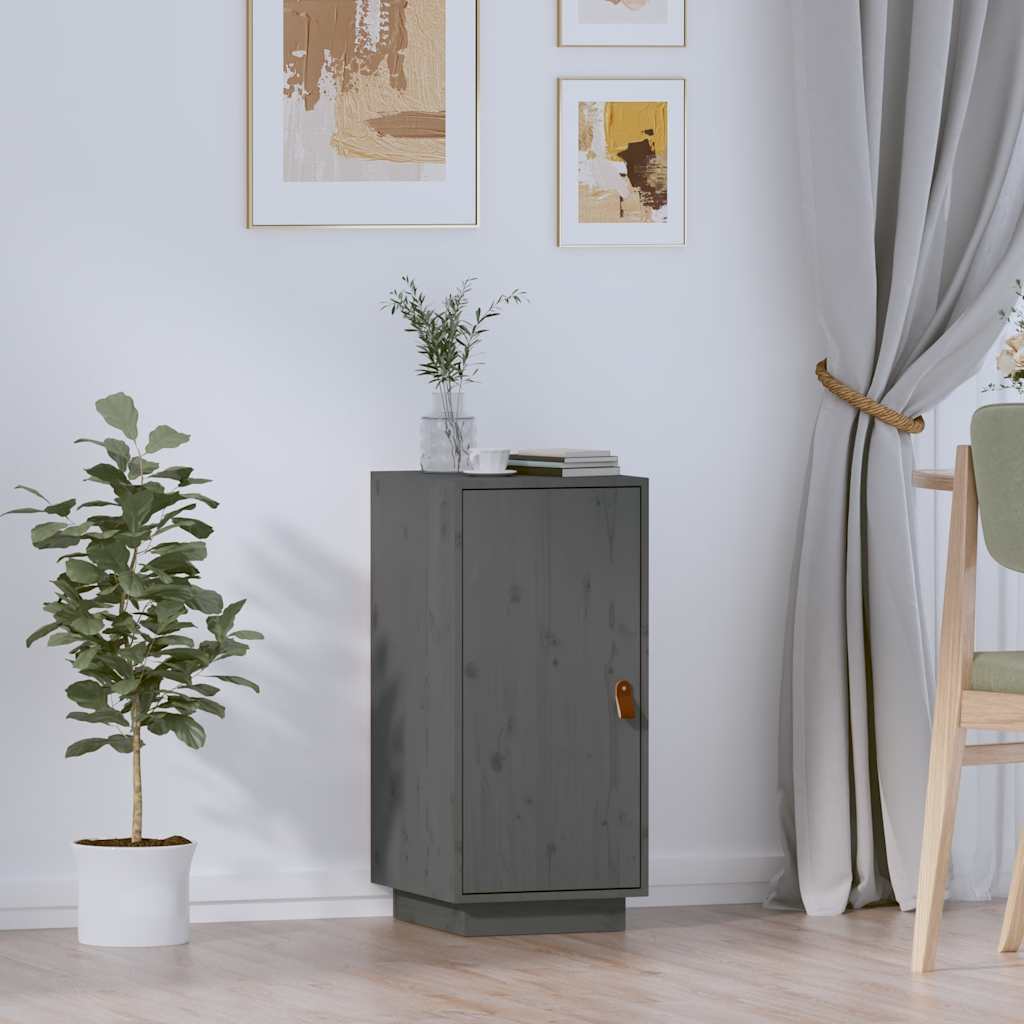 vidaXL Sideboard Grau 34x40x75 cm Massivholz Kiefer