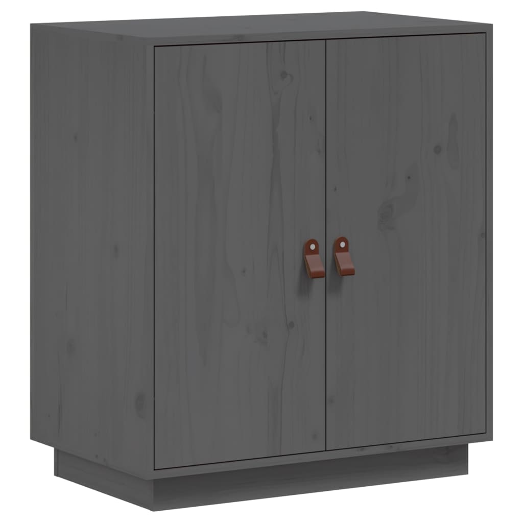 vidaXL Commode grise 65,5x40x75 cm en pin massif
