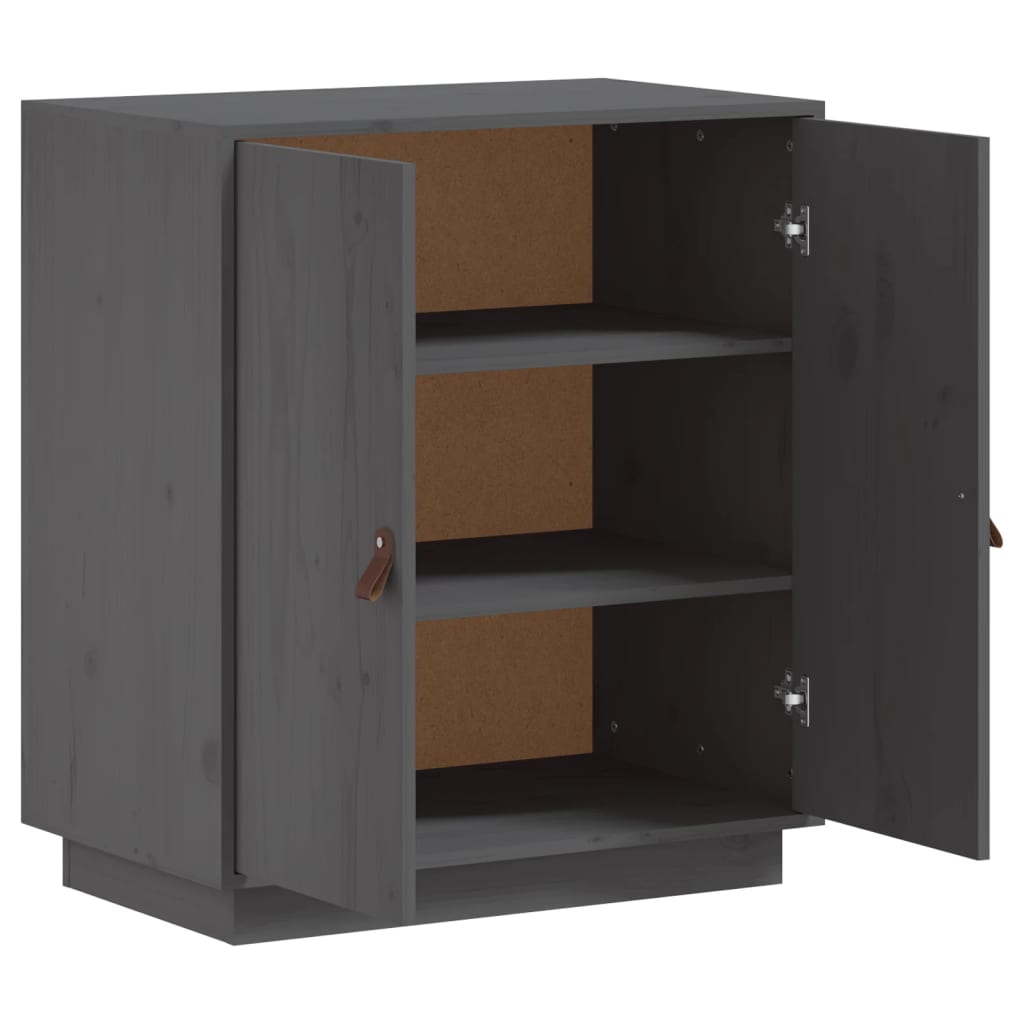 vidaXL Commode grise 65,5x40x75 cm en pin massif
