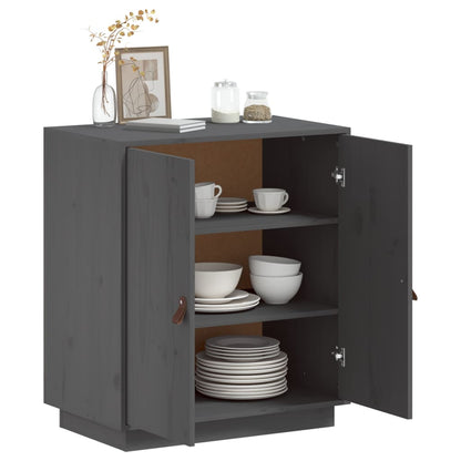vidaXL Commode grise 65,5x40x75 cm en pin massif