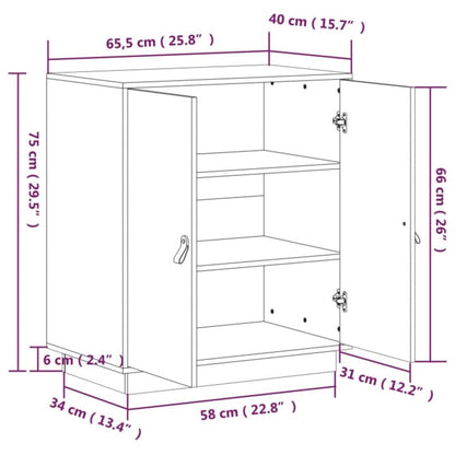 vidaXL Commode grise 65,5x40x75 cm en pin massif