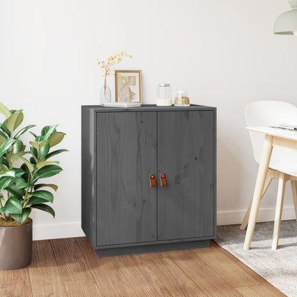 vidaXL Commode grise 65,5x40x75 cm en pin massif