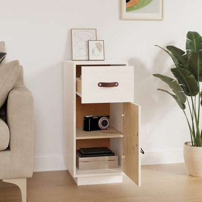 vidaXL Buffet blanc 34x40x75 cm Bois de pin massif