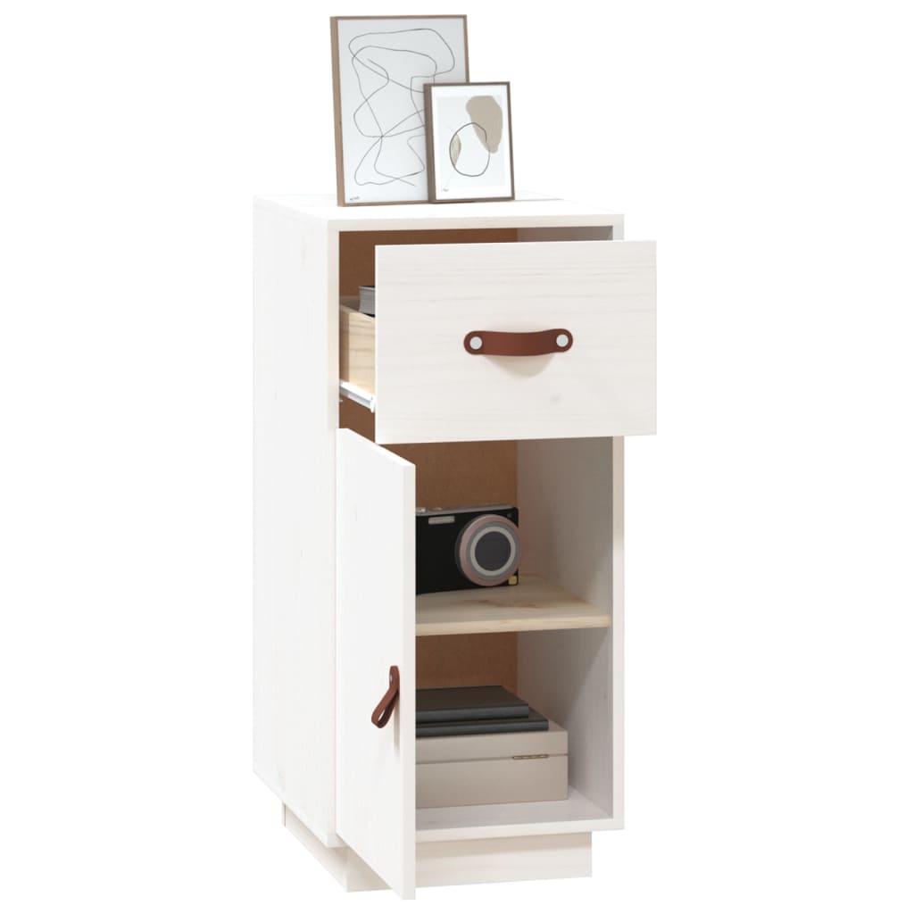 vidaXL Buffet blanc 34x40x75 cm Bois de pin massif