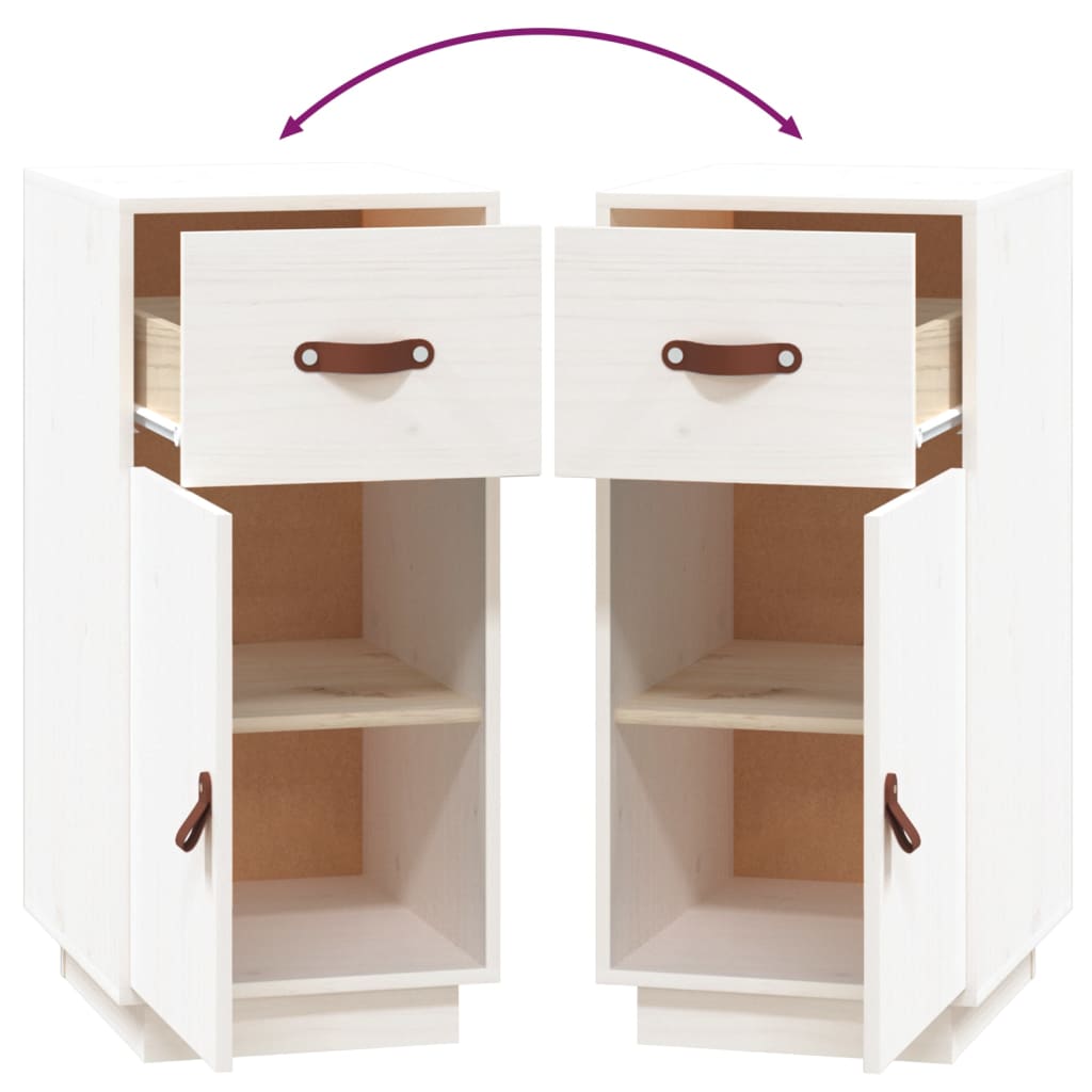 vidaXL Buffet blanc 34x40x75 cm Bois de pin massif